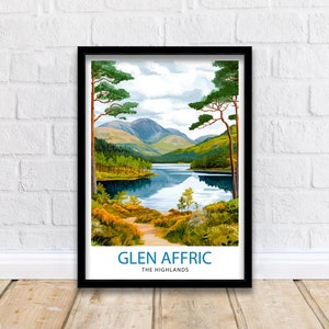 Glen Affric Travel Poster Wall Decor Wall Art Glen Affric Landscape Wall Hanging Home Décor Scottish Highlands Gift Art Lovers Scenic Print