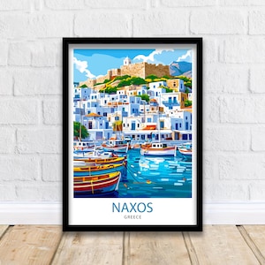 Naxos Travel Poster Greek Island Art Naxos Print Greece Travel Decor Greek Islands Poster Scenic Naxos Art