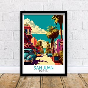 San Juan California Travel Print| San Juan Wall Art San Juan Home Decor San Juan Illustration California Travel Poster San Juan Gift
