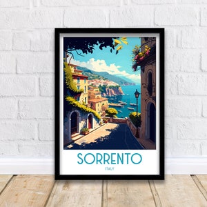Sorrento Italy Travel Print  Sorrento Wall Decor - Sorrento Poster  Italy Travel Prints Sorrento Art Print Sorrento Italy Illustration