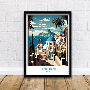 Santorini Art Print  | Santorini Wall Art | Santorini Print | Santorini Poster | Greece Wall Art | Santorini Painting | Santorini Art