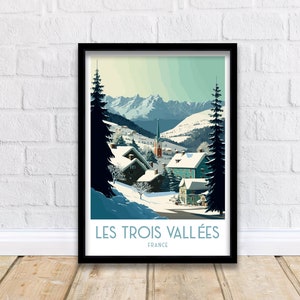 Ski-print Les Trois Vallées | Skigebied| Les Trois Vallées| Courchevel| Franse Alpen| Reisposter| Drie valleien| Reizen| Les 3 Vallées|