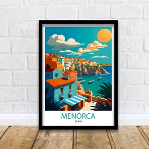 Menorca Spain Travel Print  Menorca Wall Art Menorca Home Decor Menorca Illustration Menorca Travel Poster Spain Print, Travel Print
