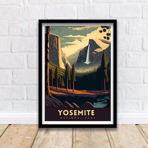 Yosemite Nationalpark Reise-Druck | Nationalpark | Yosemite Druck | Yosemite Plakat | Nationalpark Poster | Nationalpark-Kunst