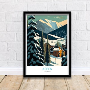 Aspen Art Print | Aspen | Aspen Art | Aspen Print | Aspen Poster | Aspen Wall Art | Aspen Colorado | Travel Poster | Aspen Painting
