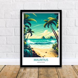 Mauritius Travel Print   Mauritius Poster | Mauritius | Mauritius Wall Art | Travel Print | Travel Poster | Mauritius Art | Mauritius Travel
