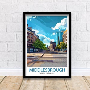 Middlesbrough England Travel Print Wall Decor Wall Art Middlesbrough Wall Hanging Home Décor Middlesbrough Gift Art Lovers British Art Lover