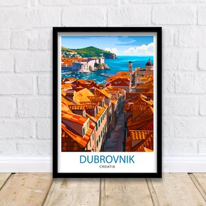 Dubrovnik Croatia Travel Print  Dubrovnik Wall Decor Dubrovnik Poster Croatia Travel Prints Dubrovnik Art Print Dubrovnik Illustration