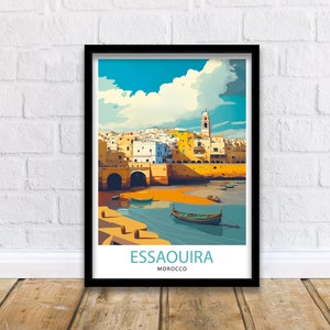 Essaouira Morocco Travel Print , Essaouira Wall Art, Morocco Illustration, Travel Poster Gift, Essaouira Home Decor