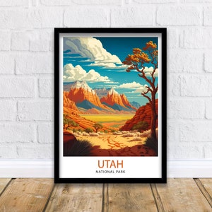 Utah National Park Travel Print| Utah Wall Art USA Home Living Decor Utah Illustration Travel Poster Gift For Utah Nature Lover