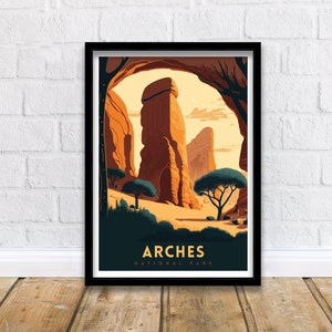 Arches National Park Travel Print  | National Park | National Park Poster | Arches | National Park Art | National Park Print | Utah