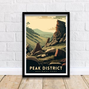 Peak District Travel Print  | Peak District Art | Peak District Print | Landscape | Travel Poster | Peak District Poster