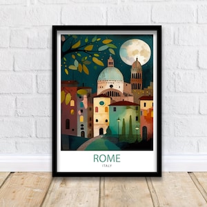 Rome Italy Travel Print  Rome Wall Art Rome Poster Italy Travel Prints Rome Art Print Rome Italy Illustration Rome Home Living Decor
