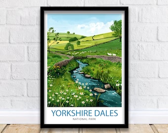 Yorkshire Dales Travel Print Wall Decor Wall Art Yorkshire Dales Wall Hanging Home Décor Yorkshire Dales Gift Art Lovers British Art Lover