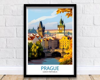 Prague Czech Republic Travel Print Wall Decor Wall Art Prague Wall Hanging Home Décor Prague Gift Art Lovers European Art Lover Gift