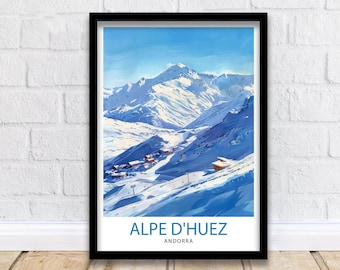 Alpe d'Huez Print Alpe d'Huez Decor Alpe d'Huez Poster Alpe d'Huez Art Alpe d'Huez Wall Art Regalo para los fanáticos del esquí Alpe d'Huez Home Decor