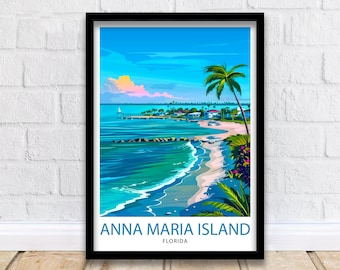 Anna Maria Island Florida Reise Print Wanddekoration Wandkunst Anna Maria Island Wandbehang Home Décor Anna Maria Island Geschenk Kunstliebhaber