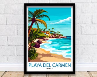 Playa del Carmen Mexico Travel Print Wall Decor Wall Art Playa del Carmen Wall Hanging Home Décor Playa del Carmen Gift Art Lovers Mexican
