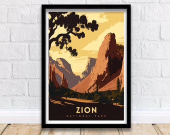 Zion National Park Art Print | Adventure Travel Poster