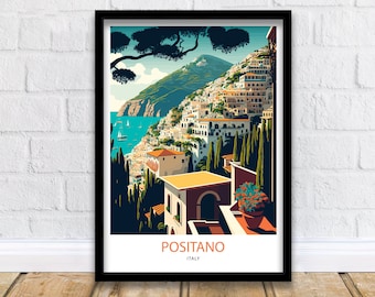 Positano Art Print  | Amalfi Coast Print | Positano Print | Positano Wall Art | Italy Art | Positano | Positano Poster | Amalfi Coast