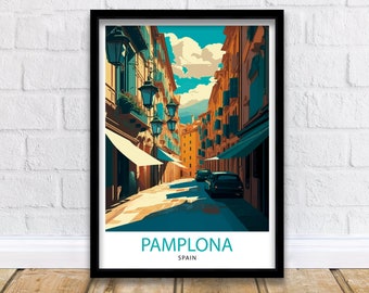 Pamplona Travel Print  Pamplona Wall Decor Pamplona Illustration Pamplona Spain Travel Poster Pamplona Gift Pamplona Home Decor