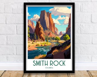 Smith Rock Oregon Travel Poster | Pacific Northwest Art Print