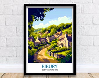 Bibury Reise-Druck-Wand-Dekor-Wand-Kunst Bibury-Wand-behang Hauptdekor Bibury Geschenk-Kunst-Liebhaber-England-Kunst-Liebhaber-Geschenk Druck-Kunst