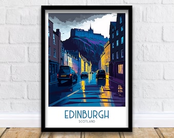 Edinburgh Scotland Travel Print  Edinburgh Wall Art Edinburgh Home Decor Scotland Illustration | Edinburgh Poster | Edinburgh Gift