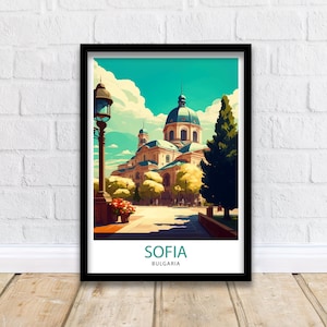 Sofia, Spain Travel Print  Sofia Wall Decor Sofia Home Living Decor Sofia Illustration Travel Poster Gift For Sofia Spain Home Decor