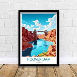 Hoover Dam Arizona Travel Print| Hoover Dam Wall Art Arizona Travel Poster Travel Print Gift Arizona Wall Decor Hoover Dam Art Print