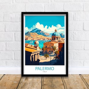 Palermo Italy Travel Print Palermo Wall Decor Palermo Home Living Decor Palermo Italy Illustration Travel Poster Gift For Palermo Italy Home