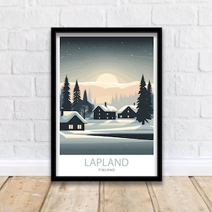Lapland Travel Print  Lapland Wall Art Lapland Decor Lapland Illustration Lapland Finland Poster Lapland Gift Lapland Home Decor