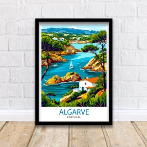 Algarve Portugal Travel Print  Algarve Wall Decor Algarve Poster Portugal Travel Prints Algarve Art Print Algarve Illustration Algarve Wall