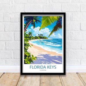 Florida Keys Travel Poster Florida Beach Art Keys Print Scenic Island Poster Tropical Travel Decor Florida Keys Wall Art