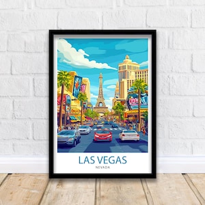 Las Vegas Travel Print Wall Decor Wall Art Las Vegas Landscape Wall Hanging Home Décor Nevada Gift Art Lovers Scenic Print