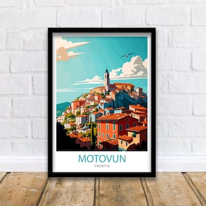 Motovun Croatia Travel Print  Motovun Wall Art Motovun Home Decor Motovun Illustration Croatia Travel Poster Motovun Gift