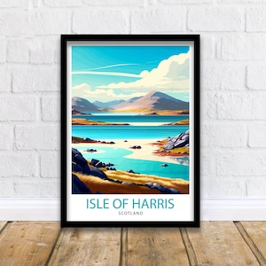 Isle of Harris Scotland Travel Print  Harris Wall Art Scotland Travel Poster Isle of Harris Art Print Gift for Scotland Travelers