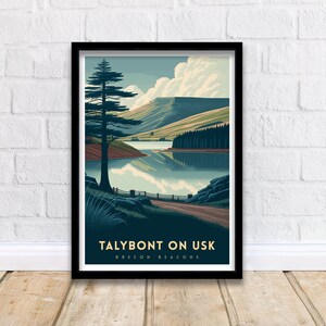 Talybont-on-Usk Brecon Beacons Travel Print  Wales Wall Art Talybont-on-Usk Illustration Travel Poster Talybont-on-Usk Home Decor