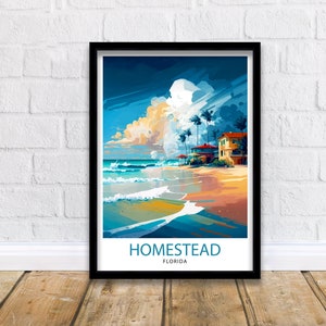 Homestead Florida Travel Print| Homestead Wall Decor Homestead Poster Florida Travel Prints Homestead Art Print Homestead Illustration