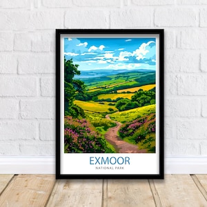 Exmoor Nationalpark England Reisedruck Wanddekor Wandkunst Exmoor Wandbehang Wohnkultur Exmoor Geschenk Kunstliebhaber Geschenk für britischen Kunstliebhaber