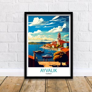 Ayvalik Turkey Travel Print  Ayvalik Wall Art Ayvalik Home Decor Ayvalik Illustration Turkey Travel Poster Ayvalik Gift