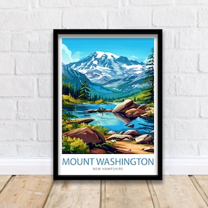 Mount Washington New Hampshire Travel Print Wall Decor Wall Art Mount Washington Wall Hanging Home Décor Mount Washington Gift Art Lovers
