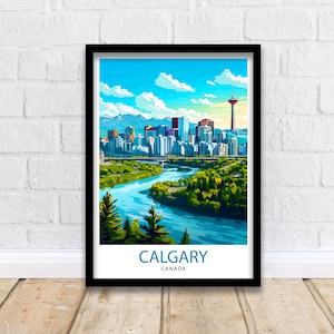 Calgary Canada Travel Print Wall Decor Wall Art Calgary Wall Hanging Home Décor Calgary Gift Art Lovers Canadian Art Lover Gift Print Art