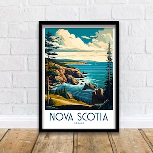 Nova Scotia Canada Travel Print Home Living Decor Nova Scotia Illustration Travel Poster Canada Gift Nova Scotia Wall Art