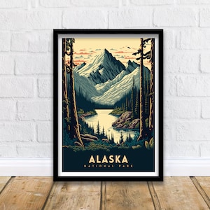Impresión de viaje a Alaska / Póster de Alaska / Impresión de viaje a Alaska / Impresión de Alaska / Póster de viaje / Arte mural de Alaska / Arte de Alaska