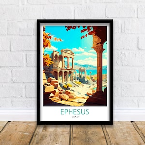 Ephesos Türkei Reise-Druck Ephesos Wandkunst Epheser Poster Türkei Reise-Drucke Epheser Kunstdruck Epheser Illustration Epheser Wand-Dekor