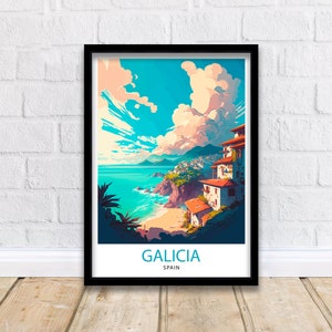 Galicia Spain Travel Print  Galicia Wall Art Galicia Home Decor Galicia Spain Illustration Galicia Travel Poster Galicia Gift