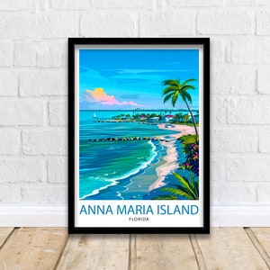 Anna Maria Island Florida Reise Print Wanddekoration Wandkunst Anna Maria Island Wandbehang Home Décor Anna Maria Island Geschenk Kunstliebhaber