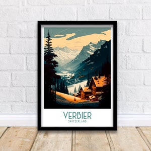 Verbier Ski Print | Ski Print| Ski Poster| Verbier Poster| Verbier Ski Poster| Skiing Wall Art| Switzerland Skiing
