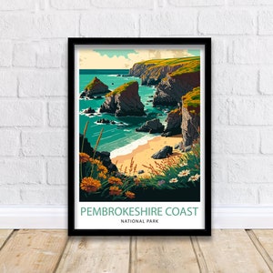 Pembrokeshire Travel Print  Pembrokeshire Coast Pembrokeshire Print Pembrokeshire Art Landscape National Park Pembrokeshire